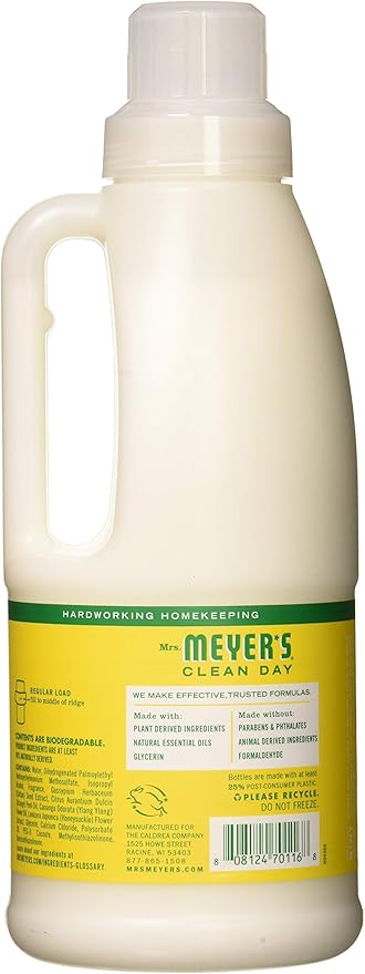 MRS. MEYER'S CLEAN DAY, Fabric Softener, Honysuckle, Pack of 6, Size - 32 FZ, Quantity - 1 Case