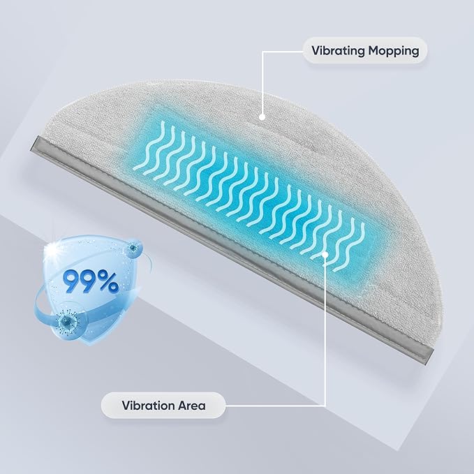 Smilefil 10 Pack Vacuum Mop Replacement Pads Compatible with Roborock S8/S8+/S7 MaxV Plus/S7 MaxV Ultra/S7/S7+ Reusable Hard Floor Cloth Expert Wet Replacement Microfiber Soft Pad