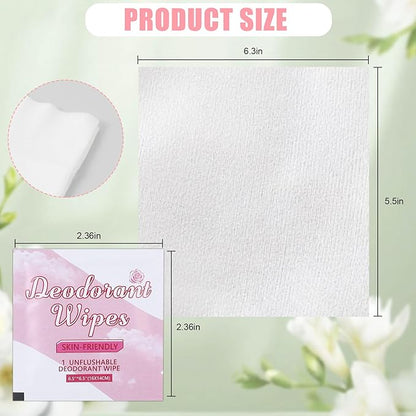 100 Pcs Deodorant Wipes Individually Wrapped Mini Deodorant Travel Size Wet Armpit Wipes Travel Deodorants Bulk for Women Men Homeless Personal Cleansing Wipe Butt Hands Face Underarm Sports(Rose)