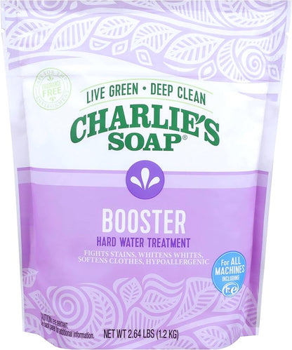 Charlie's Soap Booster & Hard Water Treatment (2.64 Lbs, 2 Pack) Natural Powdered Water Softener and Laundry Booster – Safe and Effective