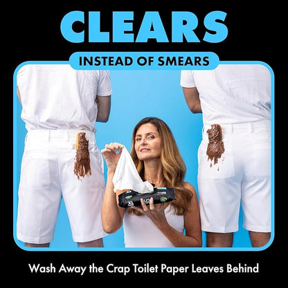 DUDE Wipes - Flushable Wipes Unscented - (6 Pack) 288 Wipes - Extra Large Wet Wipes Flushable - Vitamin-E & Aloe - Septic and Sewer Safe