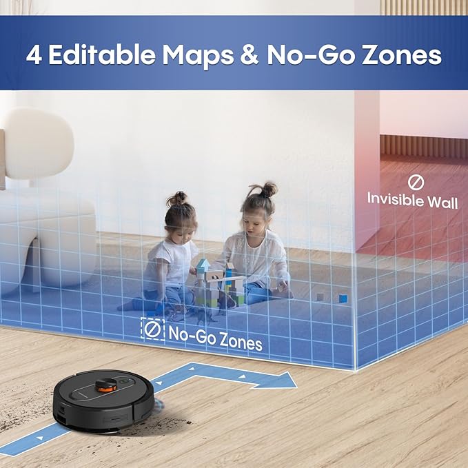 Robot Vacuum and Mop,5000Pa Robotic Vacuum Self Emptying,60 Days Hands-Free, 3-in-1 LiDAR Robot Vacuum Cleaner,Wi-Fi/App/Alexa,Perfect for Pet, Hard Floors, Carpet