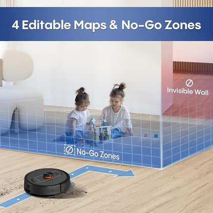 Robot Vacuum and Mop,5000Pa Robotic Vacuum Self Emptying,60 Days Hands-Free, 3-in-1 LiDAR Robot Vacuum Cleaner,Wi-Fi/App/Alexa,Perfect for Pet, Hard Floors, Carpet