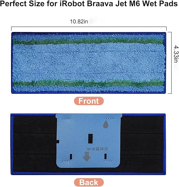 MZY LLC 7 Pack M6 Wet Mopping Pads for iRobot Braava Jet M6 (6110) (6012) (6112) (6113) Ultimate Robot Mop, Reusable & Washable Microfiber Wet Pads for iRobot Braava Mop Pad