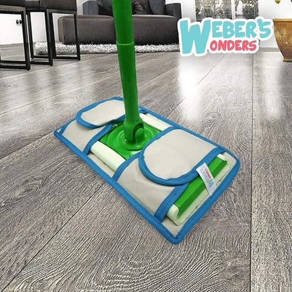 4 Pack Microfiber Weber’s Wonders Microfiber Mop Pads - Washable - Reusable - Durable - Compatible with Swiffer and ReadyMop Heads - Wet/Dry Cleaning - Duster