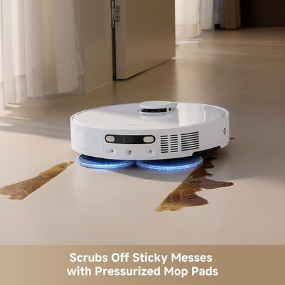 MOVA P10 Ultra Robot Vacuum and Mop 8,300Pa Suction 140°F Hot Water Auto Mop Washing & Drying, Dual Spinning Extenable Clean, 10.5mm Lifting for Carpet, 360°Obstacle Avoidance, App Control