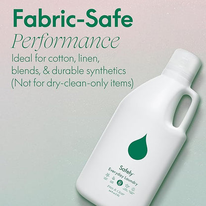 Safely Everyday Laundry Detergent Liquid Soap,Free & Clear 4 Pack–Plant Powered,Highly Concentrated-Fight Stains & Wash Away Dirt, Impurities While Preserving Colors, Gentle On Skin, 64 fl oz Each