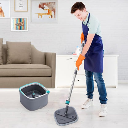 5 Pack Square Microfiber Mop Pads Replacement Compatible with True & Tidy SPIN-800 TrueClean Mop M16 Spin Mop,9 inch Mop Pad Fits Most Square Spin Mop