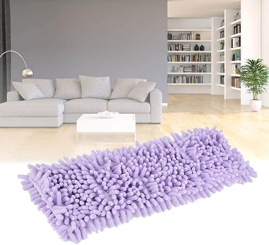 Microfiber Sweeper Mop Pads, Flat Mop Replacement Pads Reusable Dust Mop for Hardwood Floors (Purple)