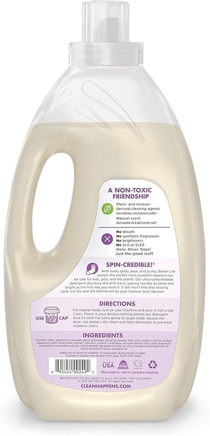 Better Life Natural Concentrated Laundry Detergent, Lavender Grapefruit, 64 loads