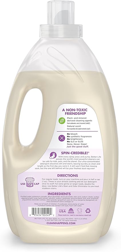 Better Life Natural Concentrated Laundry Detergent, Lavender Grapefruit, 64 loads
