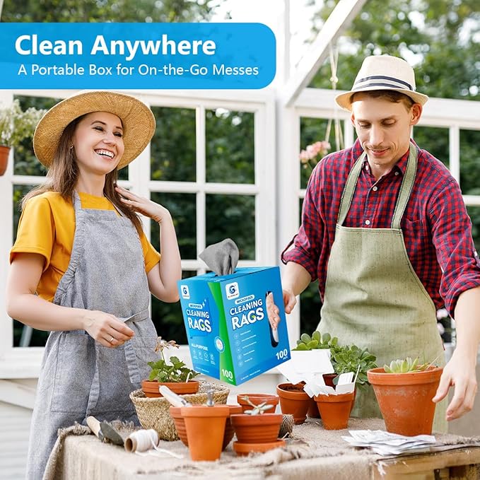 Microfiber Cleaning Cloth, 100 Pack Cleaning Rags, Lint-Free, Ultra Absorbent Reusable Paper Towels for Home, Kitchen, Car, Garage or Shop, Dish Rags, 11" x 9", Grey