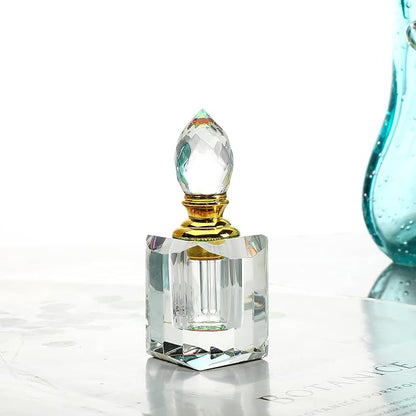 H&D HYALINE & DORA Vintage Refillable Perfume Bottles Glass Empty Spray Bottle and 3ML Refillable Crystal Perfume Bottle Empty, Clear Crystal Cut Travel Perfume Bottle