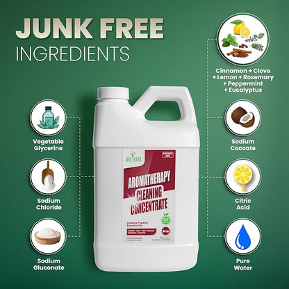 Naeterra Aromatherapy Cleaning Concentrate 64 oz makes 24 Gallons of Natural, Eco-Friendly Multi-Surface Cleaner loaded with Essential Oils – Non-Toxic, Synthetic Free Powerful & Refreshing Clean
