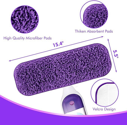 Reusable Power Mop Refill Pads for Swiffer Power Mop Starter Kit - Swifter Powermop Pads Refills - Multi-Surface & Wood Mopping Pad Refil for Floor Cleaning - Washable Microfiber Pad, 2 Pack