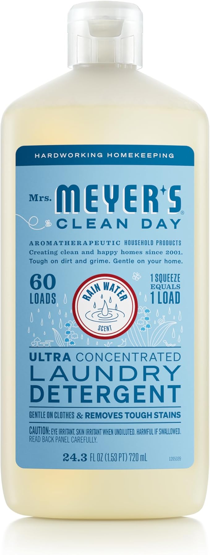 MRS. MEYER'S CLEAN DAY Ultra Concentrated Laundry Detergent, Rain Water Scent, 24.3 fl oz