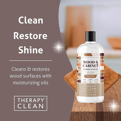 Therapy Wood Cleaner and Furniture Polish 16 oz. (2 Pack) - Wood Cabinet and Table Cleaner - Conditioner - Almond Scent