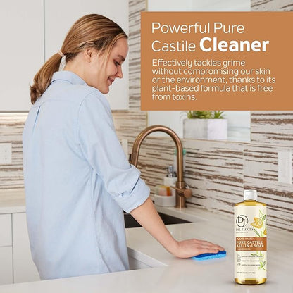 Dr. Jacobs Naturals Almond Castile All-In-One Cleaner and Soap, Effective Plant-Based Formula for House Cleaning Floors & Appliances. Eco-friendly for Home Essentials and the Planet (32 Fl Oz, 1 Pack)