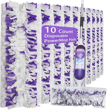 Disposable Mop Pads for S.wiffer PowerMop Multi-Surface Mopping Pad Refills | Safe on All Finished Floors | Compatible with Swiffer PowerMop 10 Count