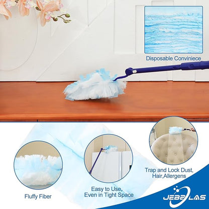 JEBBLAS Disposable Duster Refill, Heavy Duty Duster Refills,Multi Surface Dusters Refill for Cleaning,Total 20 Count