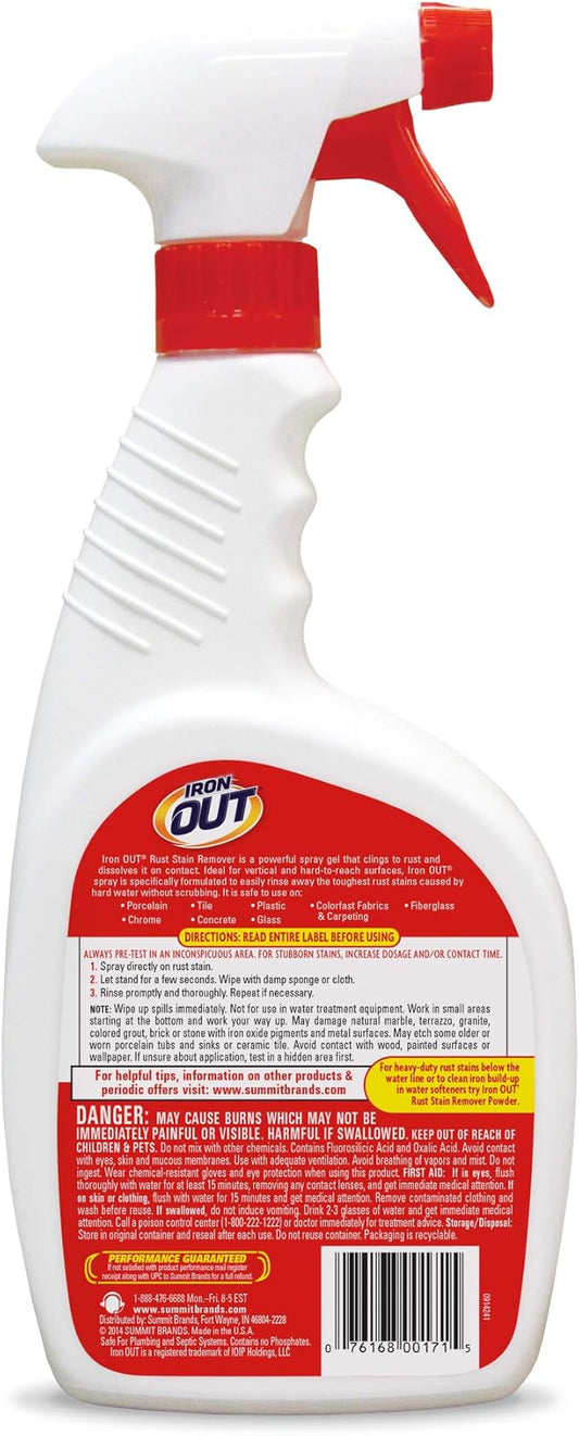 Iron OUT Rust Stain Remover Spray, 24 fl oz, 2 Bottles, 2 Pack