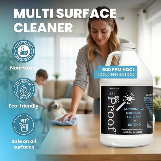 Hypochlorous Acid Cleaner | HOCl 500 PPM | Multi-Surface Cleaner for Home, Gym, Office, Pets & Commercial Use | 1 Gallon - 2pack