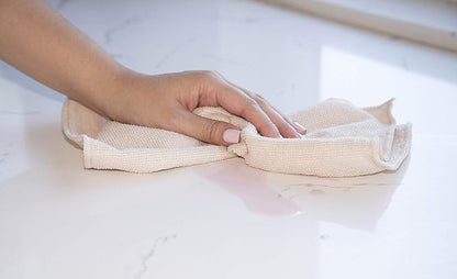Microfiber Cleaning Cloths, Attract Dust Like a Magnet, Use Wet or Dry, Ultra-Soft and Non-Abrasive, Reusable anad Durable, Machine Wash, Green and Tan, 10 Pack