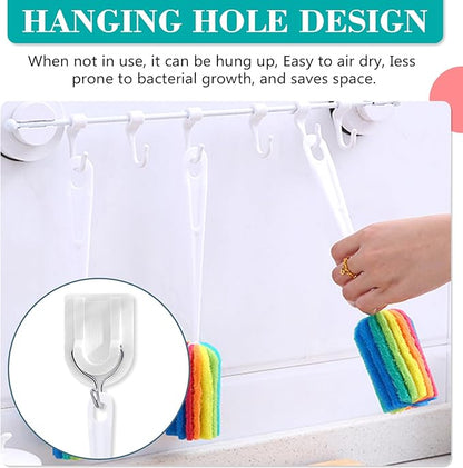 Bottle Brush Cleaner 8PCS Sponge Cleaning Brushes Long Handle Scouring Pad Scrub Brushes for Kitchen Clean Baby Bottle Glasses Mugs Cups (8PCS)