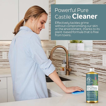 Dr. Jacobs Naturals Peppermint Castile Soap All-Purpose Cleaner, Effective Plant-Based Formula for House Cleaning. Eco-friendly for Home Essentials and the Planet (32 Fl Oz, 1 Pack)