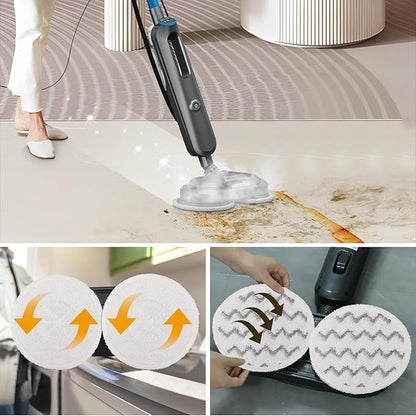 3897A Steam Mop Pads for Bissell SpinWave SmartSteam Scrubbing Steam Mop - Replacement Rotating Mop Head Fit 3897A 3712 3712W, Model No 1641112 (2+2+2