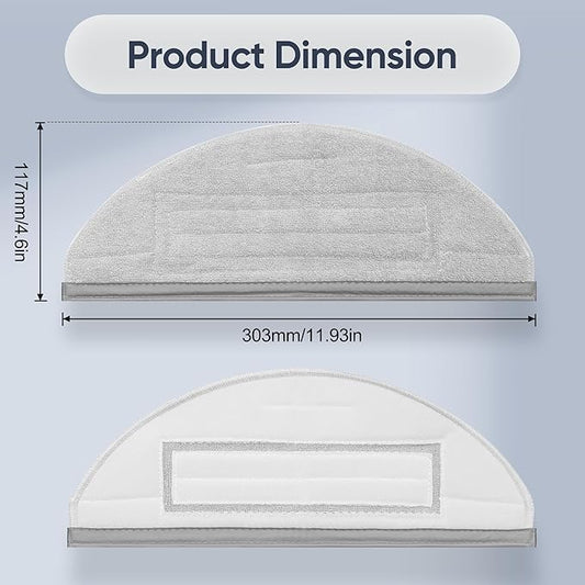 Smilefil 10 Pack Vacuum Mop Replacement Pads Compatible with Roborock S8/S8+/S7 MaxV Plus/S7 MaxV Ultra/S7/S7+ Reusable Hard Floor Cloth Expert Wet Replacement Microfiber Soft Pad
