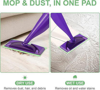 20 Pack Microfiber Mop Refill Pad Compatible with Swiffer WetJet Mop for Floor Cleaning, Semi-Disposable Eco-Friendly Replacement Mop Pads Machine Washable (10 PCS Blue + 10 PCS Green)
