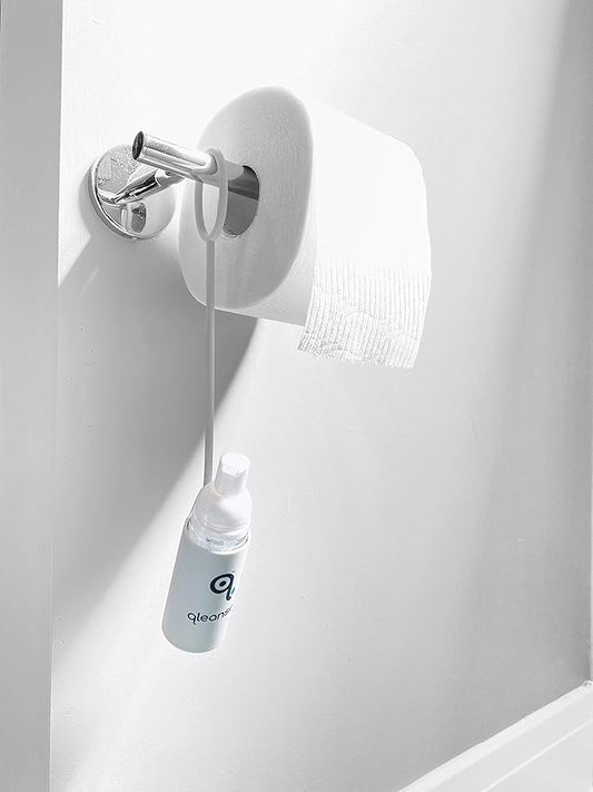 Toilet Paper Foam Spray and Caddy Combo - Wet Wipe Alternative and 100% Flushable