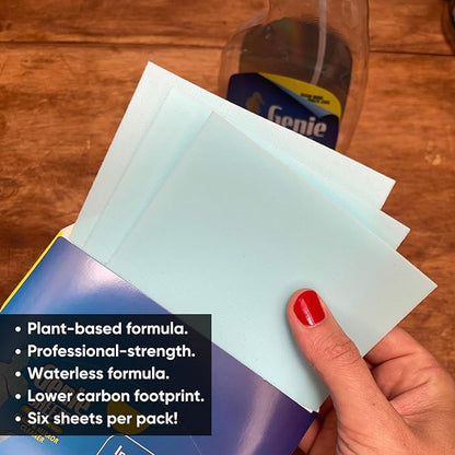 Genie Sheets Glass & Mirror Cleaner | 1 Bottle with Foaming Sprayer + Concentrate Makes 6 24oz Refills | Professional-Strength | Just Add Water | Sustainable EcoFriendly Plant-Based
