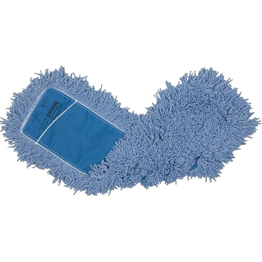 Rubbermaid Commercial Products Twisted Loop-Dust Mop Head Replacement 25-Inch Blue Cotton Refill for Industrial Use Fits Standard Size Mop Frame
