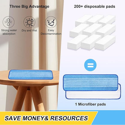 18 Inch Reusable Mop Pads Microfiber Spray Mop Replacement Heads for Wet/Dry Mops Compatible with Bona Floor Care System (6 Pack)