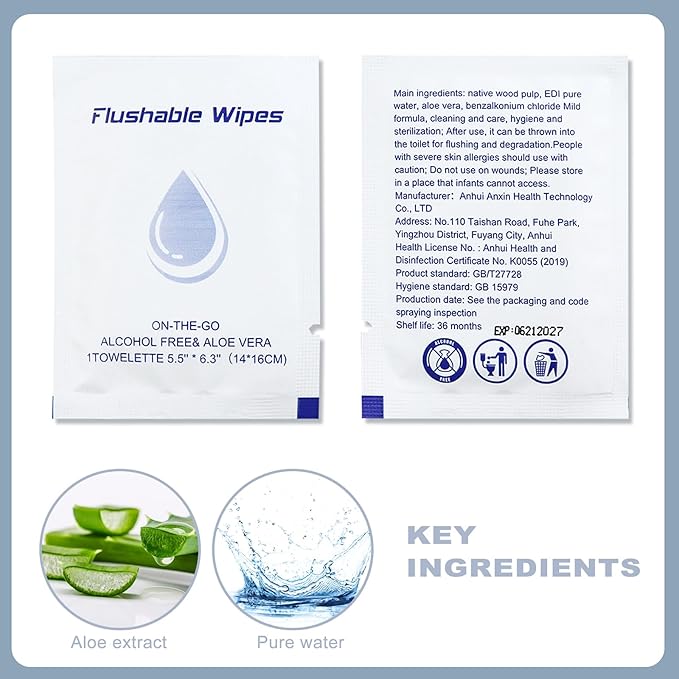 Flushable Wipes Travel Size，Flushable Wipes for Women Wet Wipes Travel Size，Butt Wipes for Women and Men，Wet Wipes Unscented Travel for Adult,Women,Men, Girl and Homeless (pack of 400, Aloe Vera)