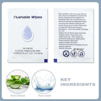 Flushable Wipes Travel Size，Flushable Wipes for Women Wet Wipes Travel Size，Butt Wipes for Women and Men，Wet Wipes Unscented Travel for Adult,Women,Men, Girl and Homeless (pack of 400, Aloe Vera)