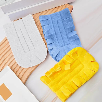 Zubebe 6 Pcs Heavy Duty Duster Refill Reusable Fleece Duster Refills Multi Surface Washable Cleaning Pads for Home, Blinds, Fans, Corners, Furniture (SkyBlue,Yellow,White)