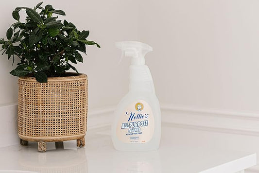 Nellie's All-Purpose Cleaner - Plant-Based Multi-Purpose Cleaner - Biodegradable, Leaping Bunny Certified, and Eco-Friendly - Lemongrass Scent (24 fl oz) - (Made in Canada)