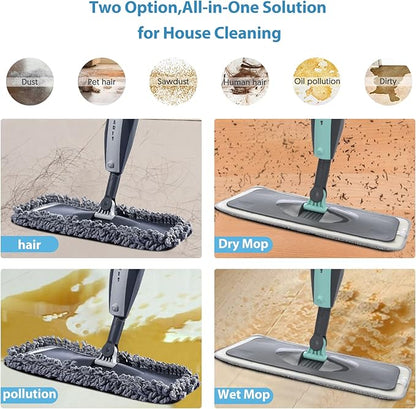 6 Pack/Set Microfiber Spray Mop Pad Compatible with Swiffer PowerMop and Bona Mop, 16*5.5“ Spray Mop Pads Refills, Reusable Machine Washable Wet Dry Use for Any Floor Types Cleaning Mop Refills