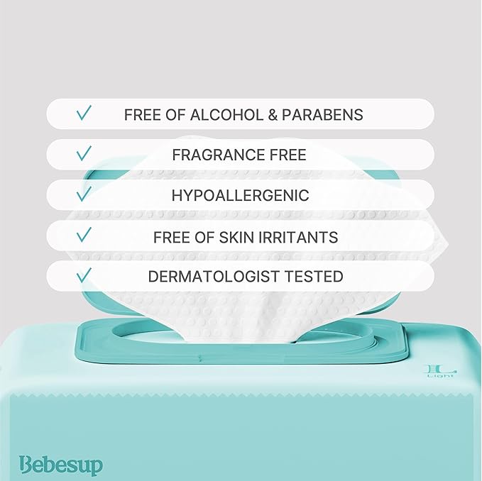 Korea's #1 Light Baby Wipes - Safe even for Sensitive & Atopic Skin Hypoallergenic Water-Based Unscented Alcohol & Paraben-Free – 50 GSM Flip-Top Plant Based Baby Wipes (640 Count 8 Packs)