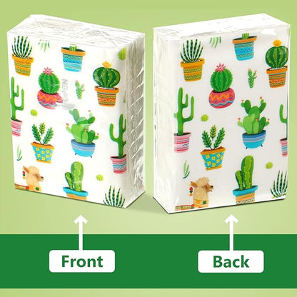 100 Pcs Pocket Tissues Packs Small Travel Tissue Personal Facial Tissues Eucalyptus Leave Pocket Tissues Cute Individual Facial Tissue Packs for Wedding Party Favors