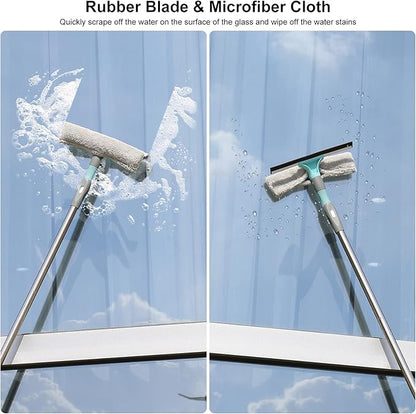 Detachable Broom Mop Combo for House Cleaning, Collapsible Broom and Mop for RV, Home, Dorm, Foldable, Extendable Pole, Fiber Duster, Window Squeegee, Window Scrubber