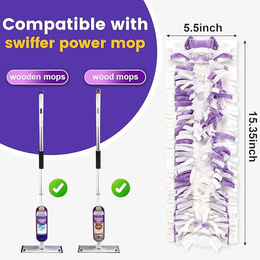 Power Mop Pads Compatible with Swiffer PowerMop, Disposable Mopping Pad Refills for Cleaning, Multi-Surface Wood Floor Replacement Pads (8)