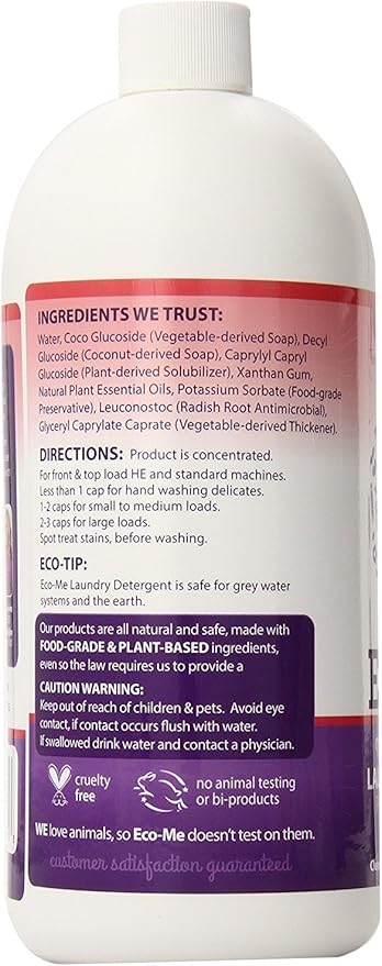 Eco-me Plant Based Concentrated Laundry Detergent, Clear Citrus Berry 32 Fl Oz (Pack of 1)