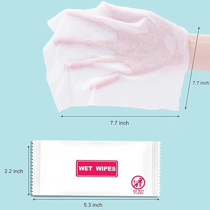500 pcs Wet Wipes Individually Wrapped, Disposable Cleansing Wipes, Individual Wrapped for Hands, Face Cleaning, Daily Use
