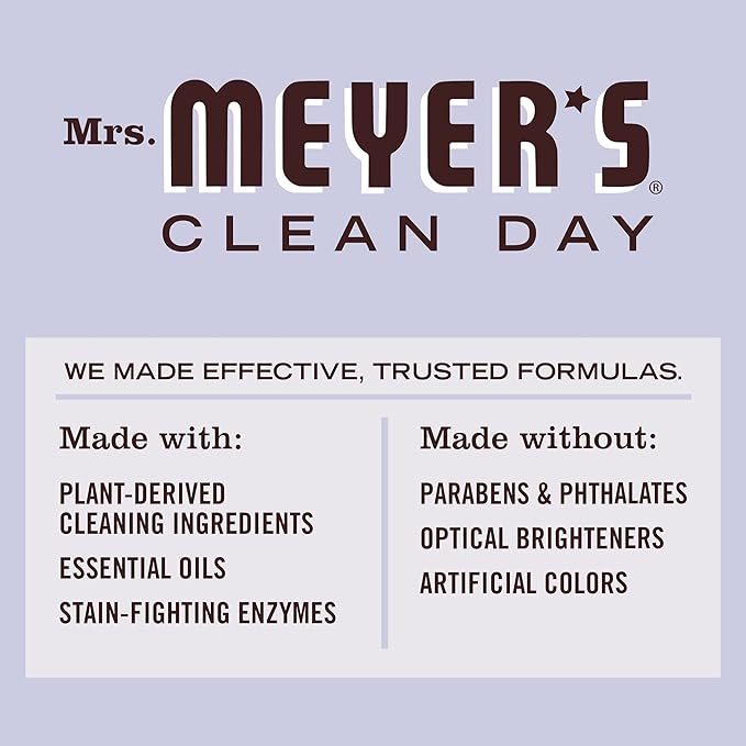MRS. MEYER'S CLEAN DAY Liquid Laundry Detergent, Cruelty Free and Biodegradable Formula, Lavender Scent, 64 oz- Pack of 2