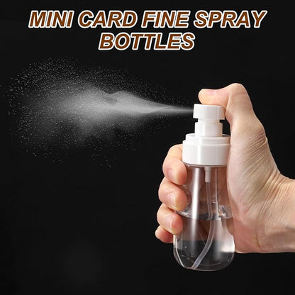 uxcell 6Pcs Small Spray Bottles, 100ml/3.4 oz Travel Size Spray Bottle Fine Mist Empty Refillable Travel Containers with Labels for Perfume Cosmetic Essential Oil (White/Clear)