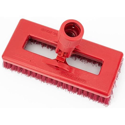 SPARTA 3638831EC05 Polyester Rectangle Scrub Brush, Floor Brush, Cleaning Brush With Swivel Head For Cleaning, 8 Inches, Red